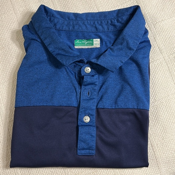 Ben Hogan Performance Men’s Two-Tone Blue Polo Shirt - Picture 6 of 6